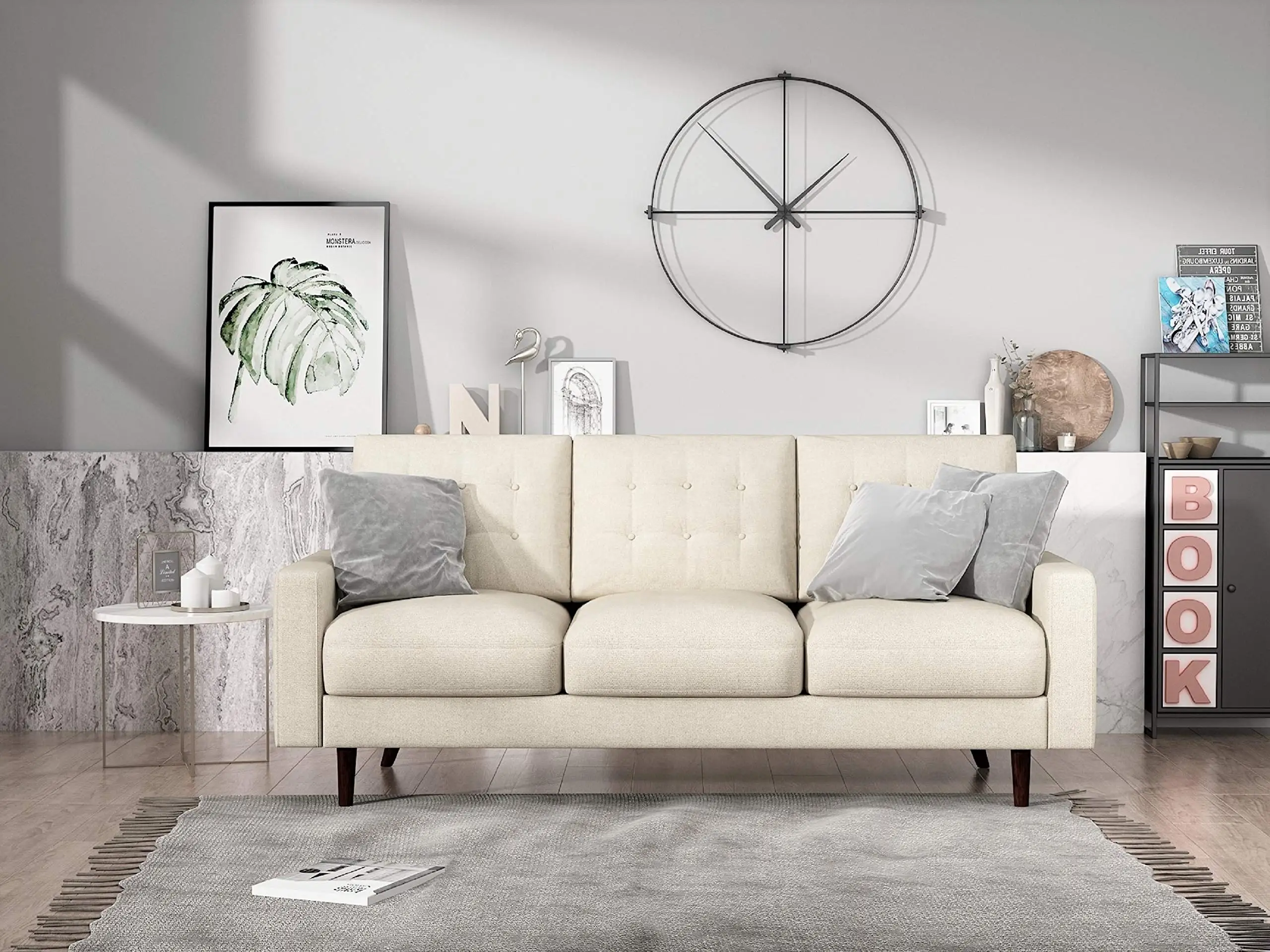 Matte Velvet Mid Century Modern Tufted Three Seat Sofa 71.7 Inch
Matte Velvet Mid Century Modern Tufted Three Seat Sofa 71.7 Inch