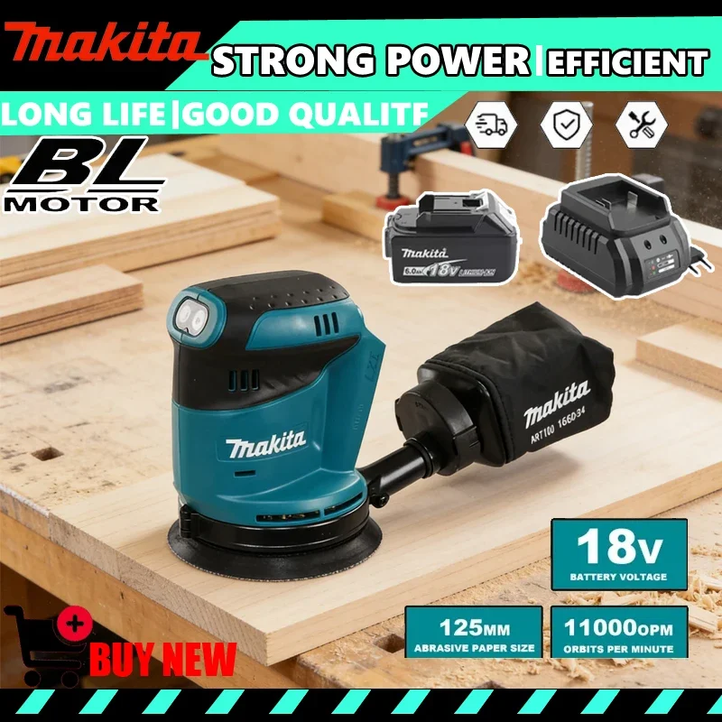 Бесщеточная аккумуляторная эксцентриковая шлифовальная машина Makita DBO180Z для обработки дерева, шлифовки и полировки (без аккумулятора и зарядного устройства)
Бесщеточная аккумуляторная эксцентриковая шлифовальная машина Makita DBO180Z для обработки дерева, шлифовки и полировки (без аккумулятора и зарядного устройства)