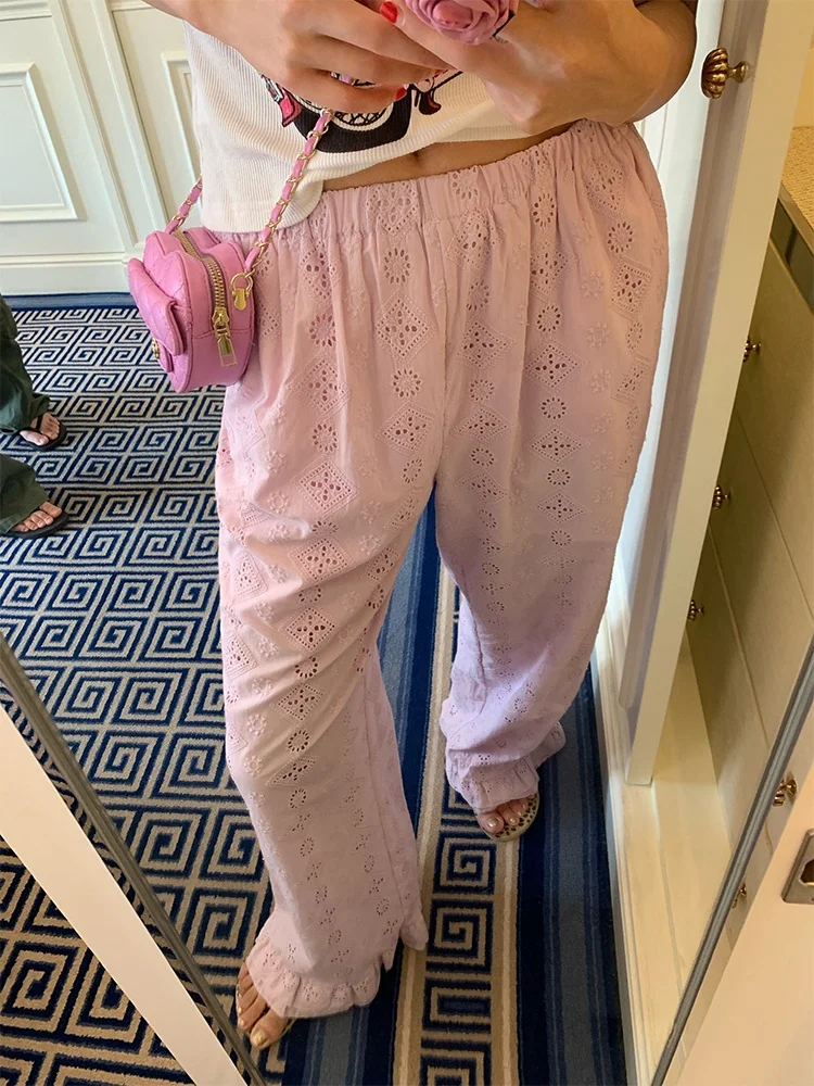 High Waist Lace Pants Women's Thin Summer Hollow out Wide Leg Pants Small Size Ladies Casual Pants Original Design Embro...
High Waist Lace Pants Women's Thin Summer Hollow out Wide Leg Pants Small Size Ladies Casual Pants Original Design Embro...