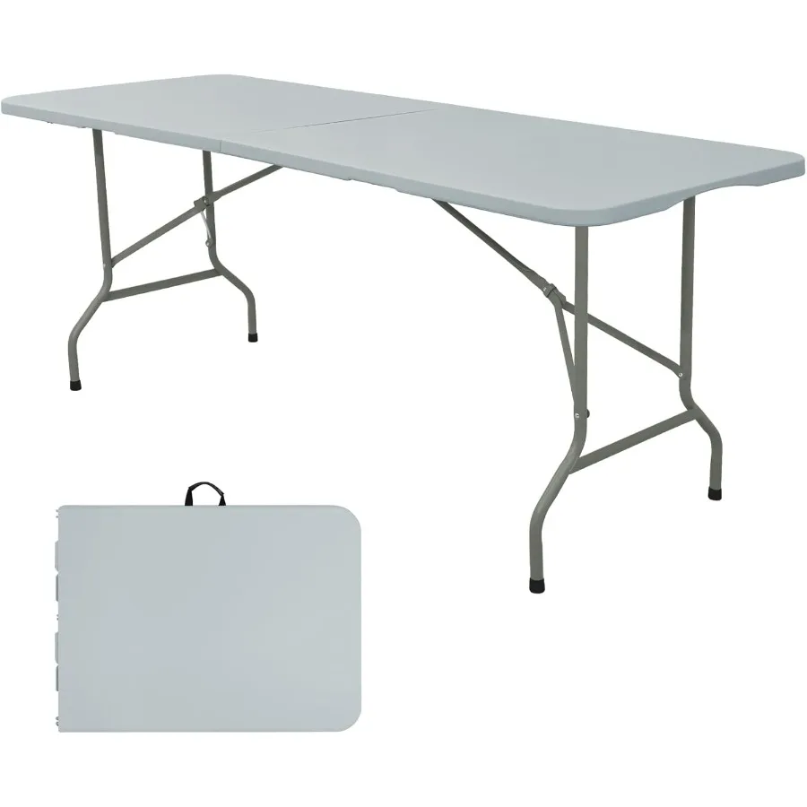 Folding Table 5FT Camping Table Portable Heavy Duty Plastic Rectangular Outdoor Dining Table Steel Legs FoldinHalf with Carryin
Folding Table 5FT Camping Table Portable Heavy Duty Plastic Rectangular Outdoor Dining Table Steel Legs FoldinHalf with Carryin