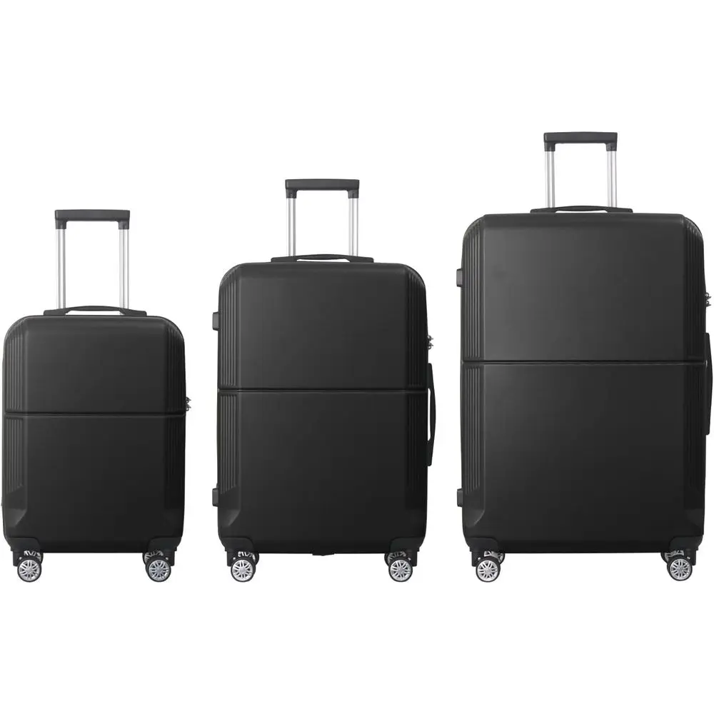 3-Piece Hardshell Luggage Set: 20/24/28 Spinner Suitcases with TSA Lock, ABS Shell, Minimalist Design in Black
3-Piece Hardshell Luggage Set: 20/24/28 Spinner Suitcases with TSA Lock, ABS Shell, Minimalist Design in Black