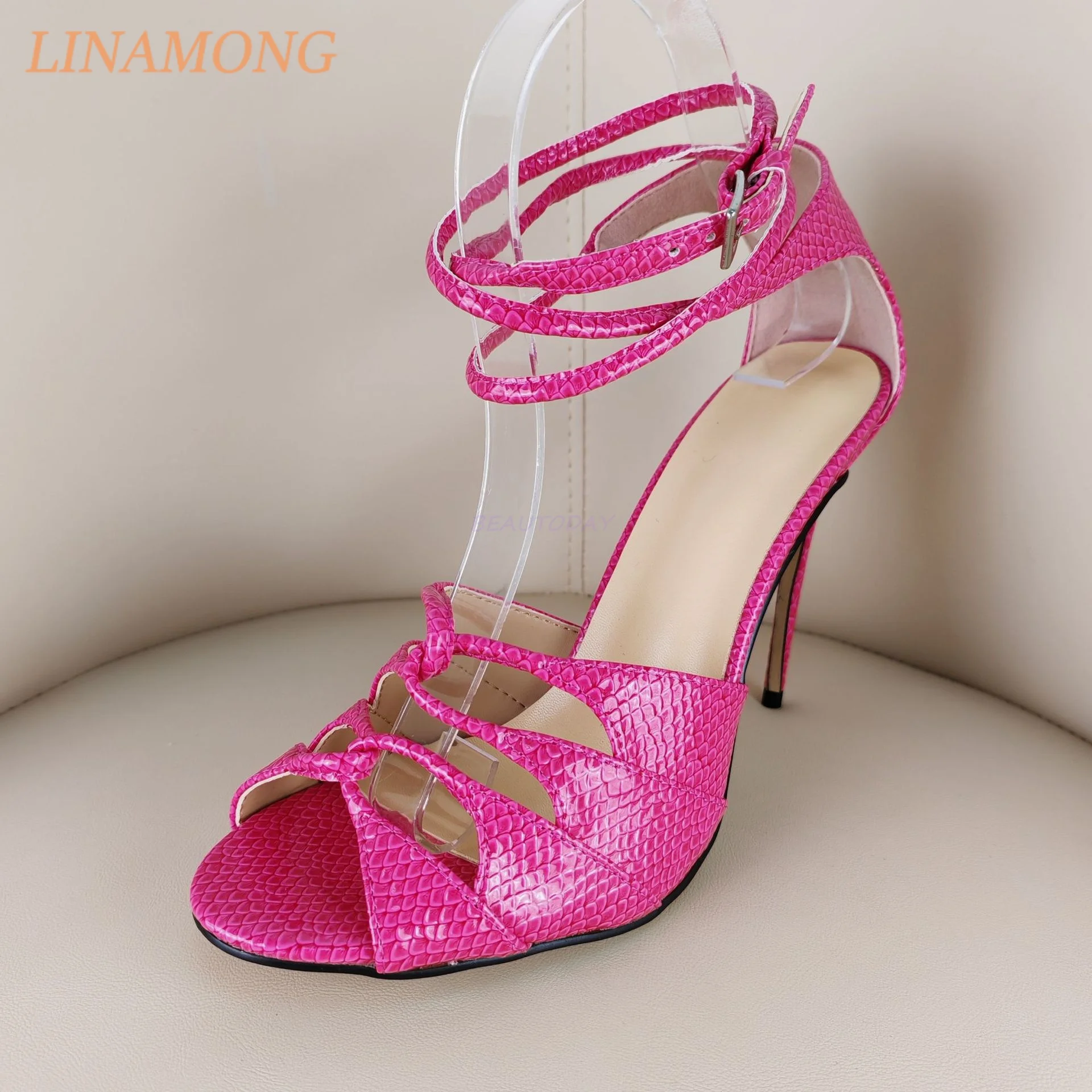 Women's Faux Leather Snake Skin Heeled Sandals Open Toe Knotted Detail Multi Wrap Ankle Strap Adjustable Buckle Stiletto Heel
Women's Faux Leather Snake Skin Heeled Sandals Open Toe Knotted Detail Multi Wrap Ankle Strap Adjustable Buckle Stiletto Heel
