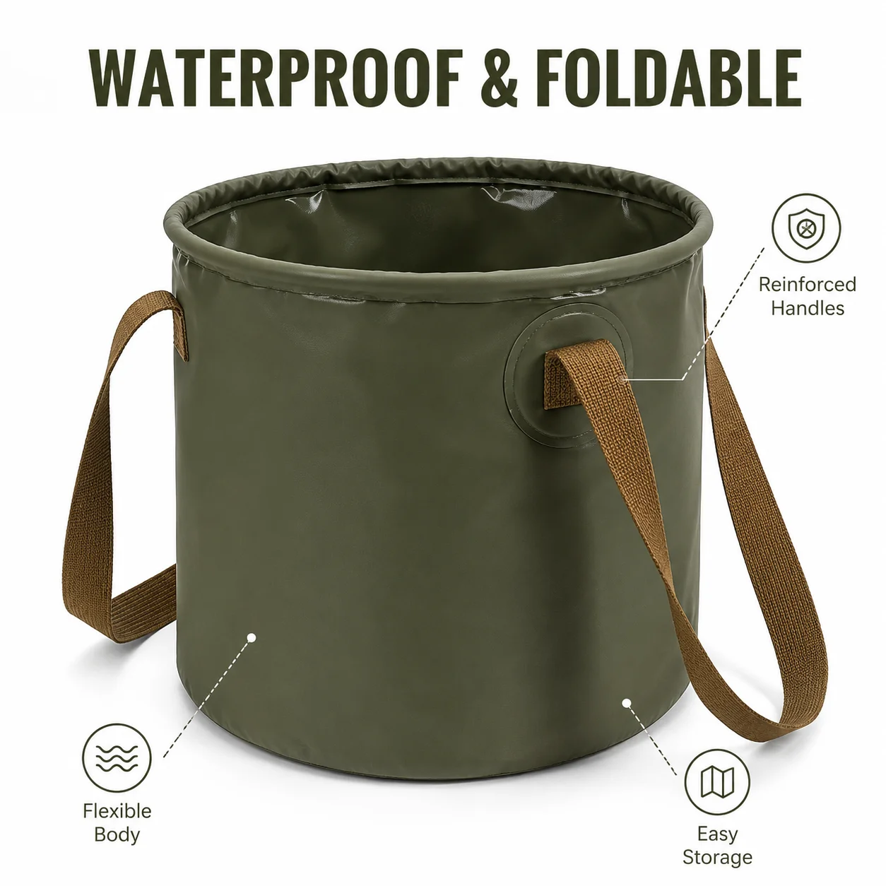 Multifunction Folding Bucket 10L/20L Waterproof Portable Basin for Camping Hiking Fishing Travel Cleaning Storage
Multifunction Folding Bucket 10L/20L Waterproof Portable Basin for Camping Hiking Fishing Travel Cleaning Storage