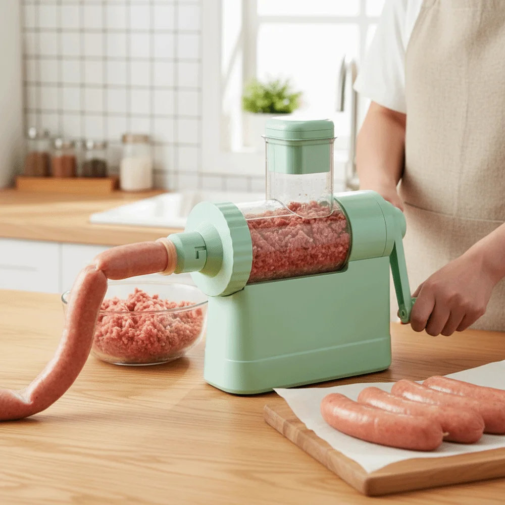 Fast Filling Manual Sausage Stuffer with 4 Filling Nozzles Detachable Meat Stuffer Kit Plastic Large Capacity
Fast Filling Manual Sausage Stuffer with 4 Filling Nozzles Detachable Meat Stuffer Kit Plastic Large Capacity