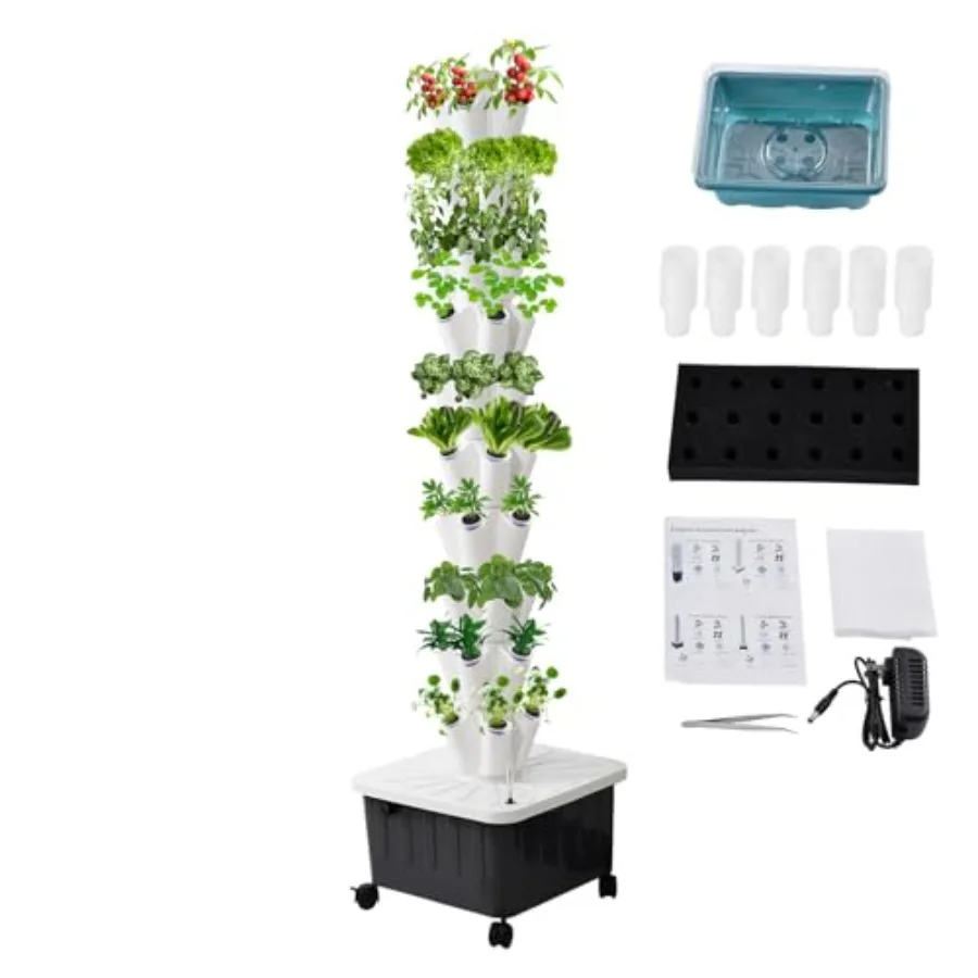 10-Layer Hydroponic Tower with 50 Slots for Vegetable Growth Indoor Outdoor Garden Planter Compact Design for Balconies Courtya
10-Layer Hydroponic Tower with 50 Slots for Vegetable Growth Indoor Outdoor Garden Planter Compact Design for Balconies Courtya