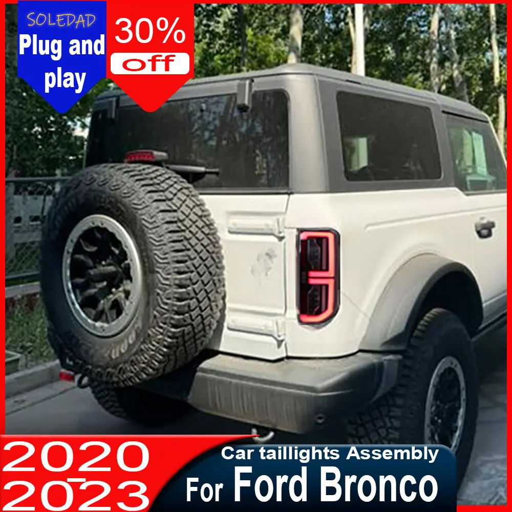 2pcs Car Tail Lights For Ford Bronco 2020 2021 2022 2023 2024 Tail light Assembly LED With Start UP Animation Plug and play
2pcs Car Tail Lights For Ford Bronco 2020 2021 2022 2023 2024 Tail light Assembly LED With Start UP Animation Plug and play