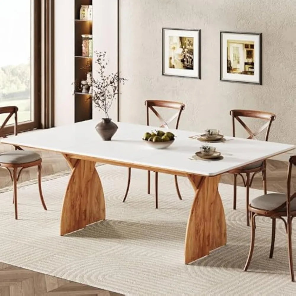 71 Inch Dining Table for 6-8 People, Large Farmhouse Kitchen Table with Heavy Duty Legs, Rectangular Long Dinner Table
71 Inch Dining Table for 6-8 People, Large Farmhouse Kitchen Table with Heavy Duty Legs, Rectangular Long Dinner Table