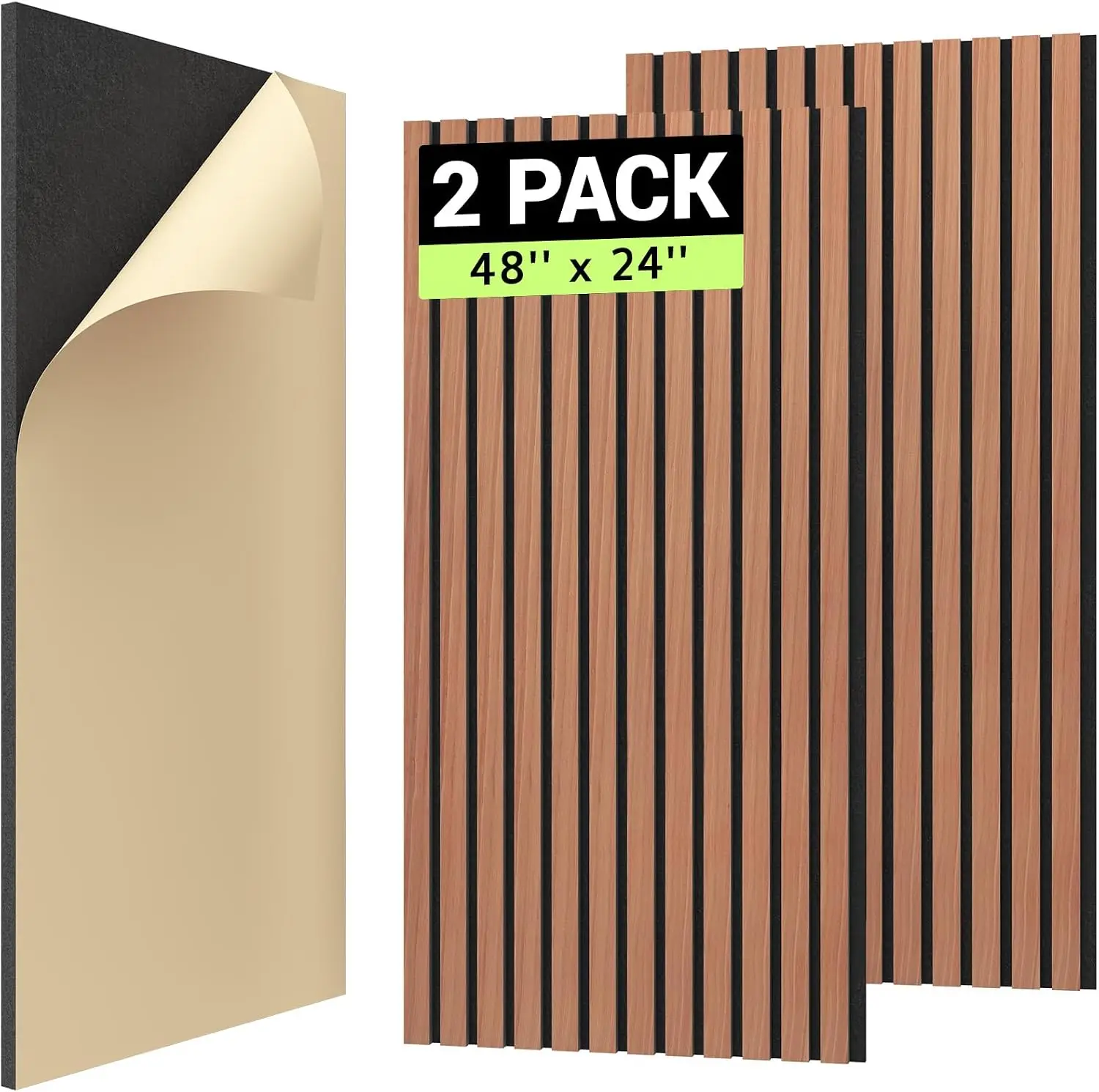 48x24 Wood Slat Panels, Self-Adhesive 3D Fluted Acoustic Panels, Sound Absorbing Wall Panels, Rosewood Orange
48x24 Wood Slat Panels, Self-Adhesive 3D Fluted Acoustic Panels, Sound Absorbing Wall Panels, Rosewood Orange