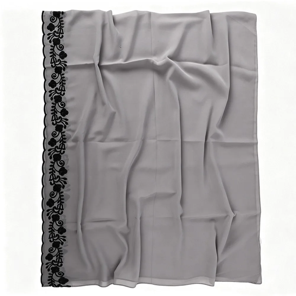 Soft Draping Sheer Chiffon Scarf Breathable Lightweight Head Wrap Solid Color Floral Embroidery Sheer Scarf Travel Accessory
Soft Draping Sheer Chiffon Scarf Breathable Lightweight Head Wrap Solid Color Floral Embroidery Sheer Scarf Travel Accessory
