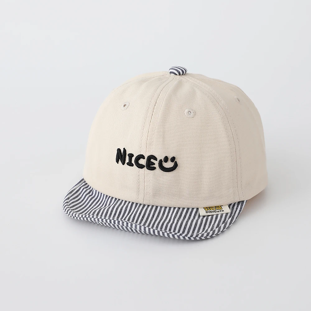 Korean version cute style NICE smiling face letter baseball cap with color-striped brim. Daily casual sun hat for both men and w
Korean version cute style NICE smiling face letter baseball cap with color-striped brim. Daily casual sun hat for both men and w