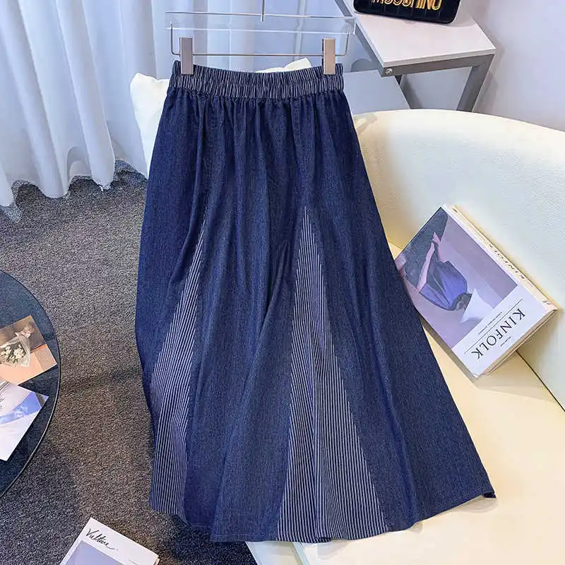 Loose Large Sized Elastic Waist Women's Skirt High Quality Loose Commuting Denim Skirts Solid Color Casual A-line Dress
Loose Large Sized Elastic Waist Women's Skirt High Quality Loose Commuting Denim Skirts Solid Color Casual A-line Dress