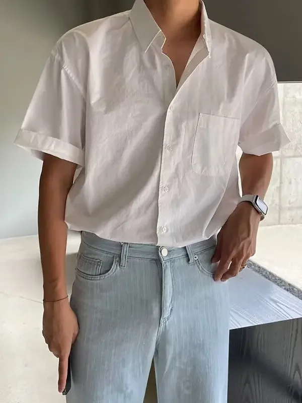 American Sle Loose Fit Men's Light Blue irt Cool Thin No Ironing ort Sve ket Workwear Casual Busin Commuting
American Sle Loose Fit Men's Light Blue irt Cool Thin No Ironing ort Sve ket Workwear Casual Busin Commuting
