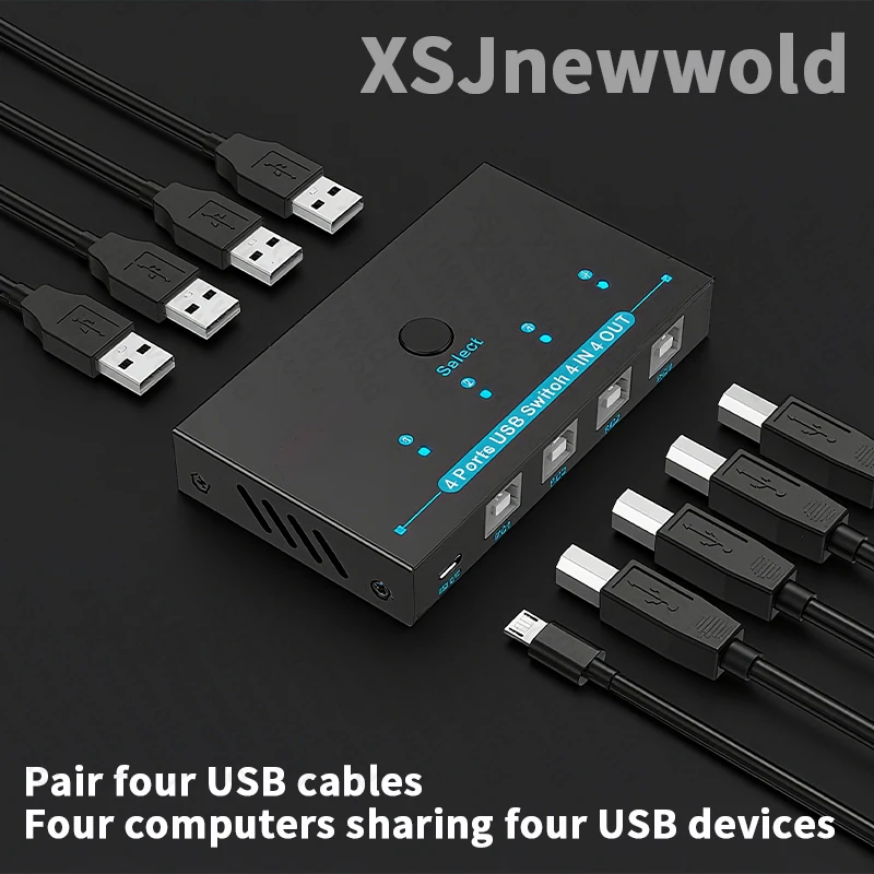 Переключатель общего доступа через USB с 4 в 4 выходами: 4 хоста, один комплект клавиатуры, мыши, принтера, USB-привода и многого другого
Переключатель общего доступа через USB с 4 в 4 выходами: 4 хоста, один комплект клавиатуры, мыши, принтера, USB-привода и многого другого