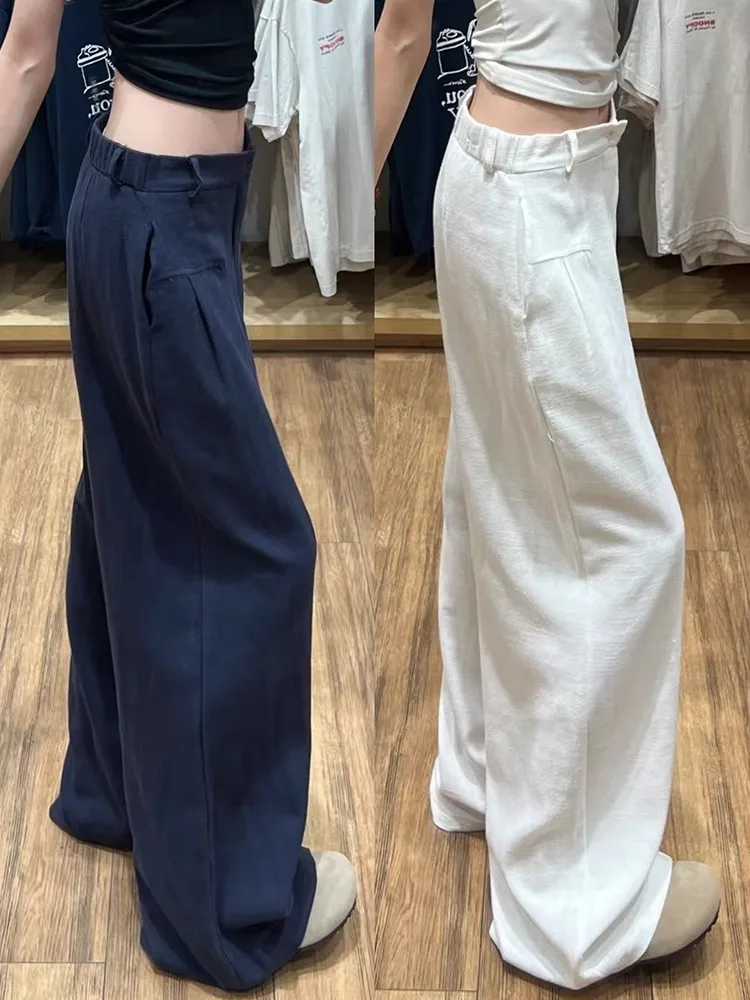 EXJR Linen Wide Leg Pants Casual Style High Waist Trousers Button Closure Millet Fiber 70% Linen 30% Other Material
EXJR Linen Wide Leg Pants Casual Style High Waist Trousers Button Closure Millet Fiber 70% Linen 30% Other Material