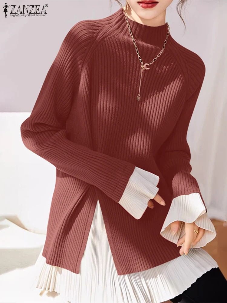 ZANZEA Plisse Patchwork Elegant Pullover Tops Fake-Two-Pieces Long Flared Sleeve Women O-Neck Tee Fashion Ribbed Casual T-Shirts
ZANZEA Plisse Patchwork Elegant Pullover Tops Fake-Two-Pieces Long Flared Sleeve Women O-Neck Tee Fashion Ribbed Casual T-Shirts
