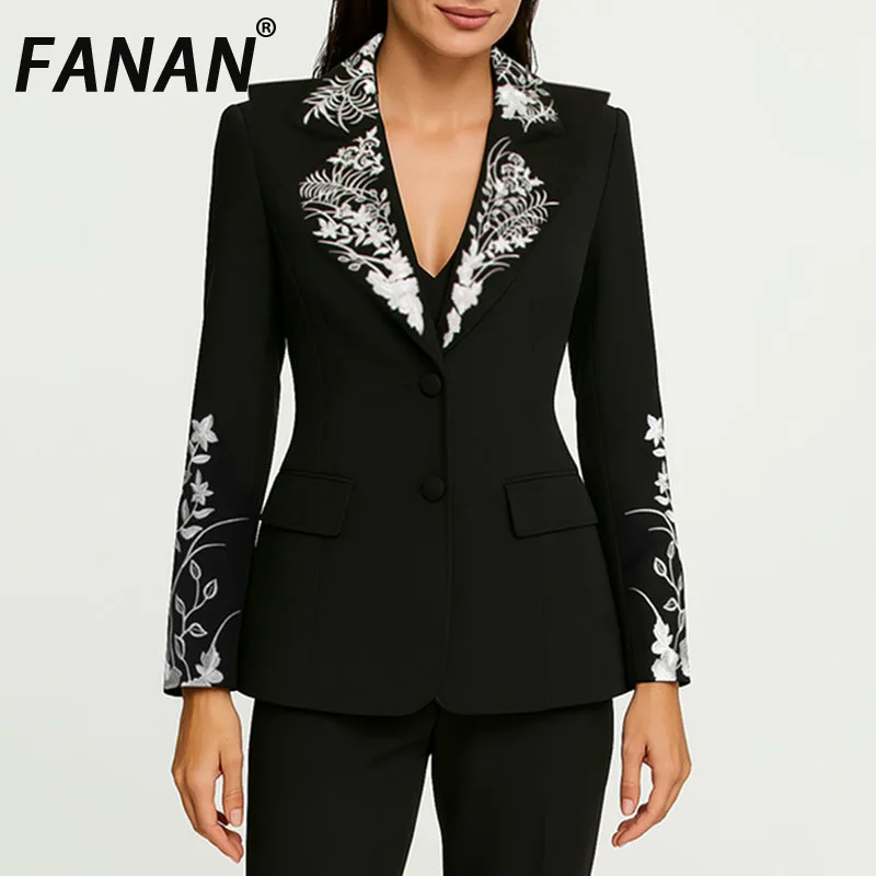 FANAN Temperament Embroidery Design Blazers For Women Single Breasted Gathered Waist Jackets Female Coats 2025 Spring New
FANAN Temperament Embroidery Design Blazers For Women Single Breasted Gathered Waist Jackets Female Coats 2025 Spring New