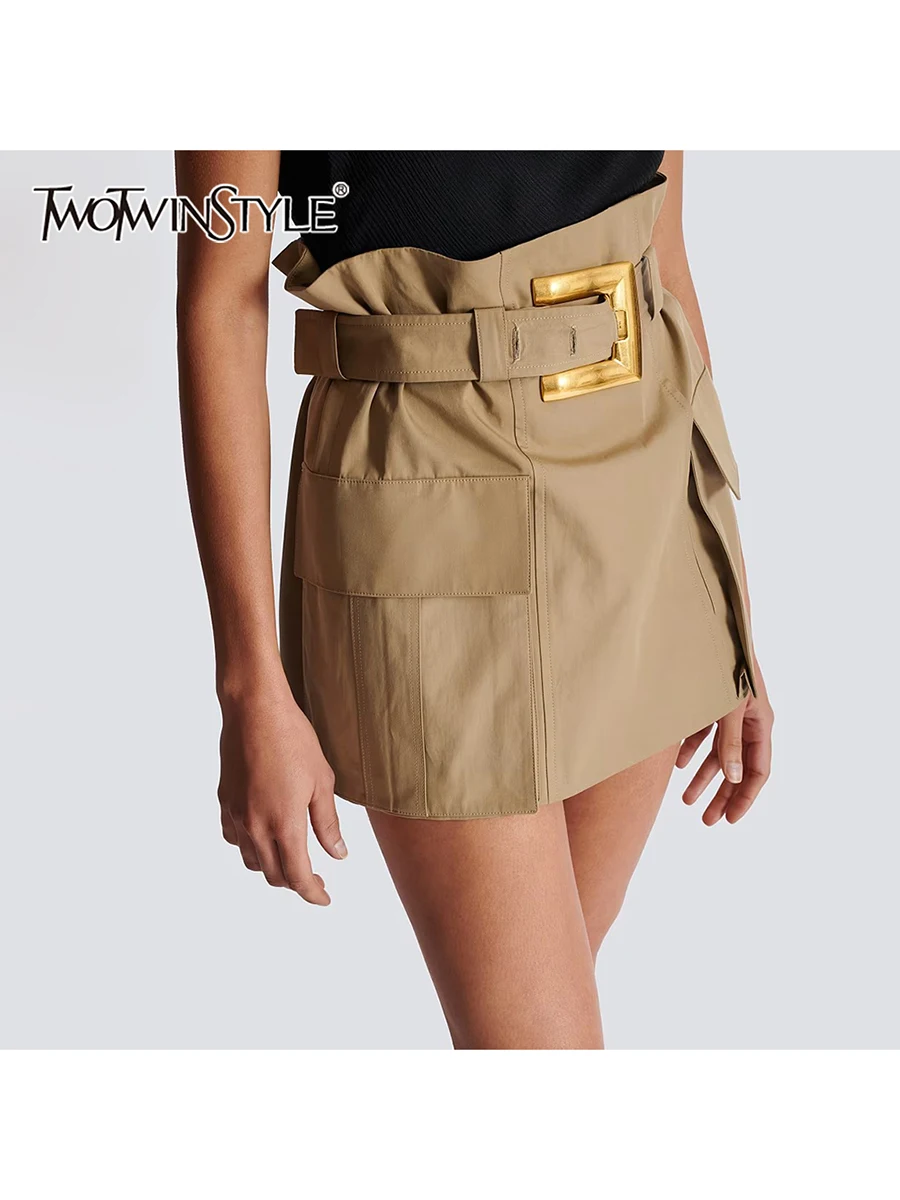 TWOTWINSTYLE однотонные темпераментные юбки с поясом для женщин, высокая талия, лоскутные карманы, дизайнерская юбка с чувством, женская одежда, новинка
TWOTWINSTYLE однотонные темпераментные юбки с поясом для женщин, высокая талия, лоскутные карманы, дизайнерская юбка с чувством, женская одежда, новинка