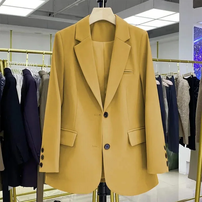 Spring Autumn Elegant Office Lady Coat Loose Solid Long Sleeved Women Blazer All-Match Casual Jacket Female Chic Tops Outerwear
Spring Autumn Elegant Office Lady Coat Loose Solid Long Sleeved Women Blazer All-Match Casual Jacket Female Chic Tops Outerwear
