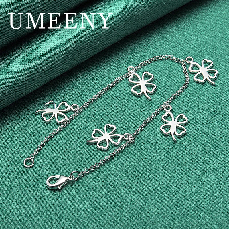 925 Sterling Silver 8 Inch Women's Delicate Hollow Four Leaf Clover Bracelet Party Engagement Jewelry
925 Sterling Silver 8 Inch Women's Delicate Hollow Four Leaf Clover Bracelet Party Engagement Jewelry