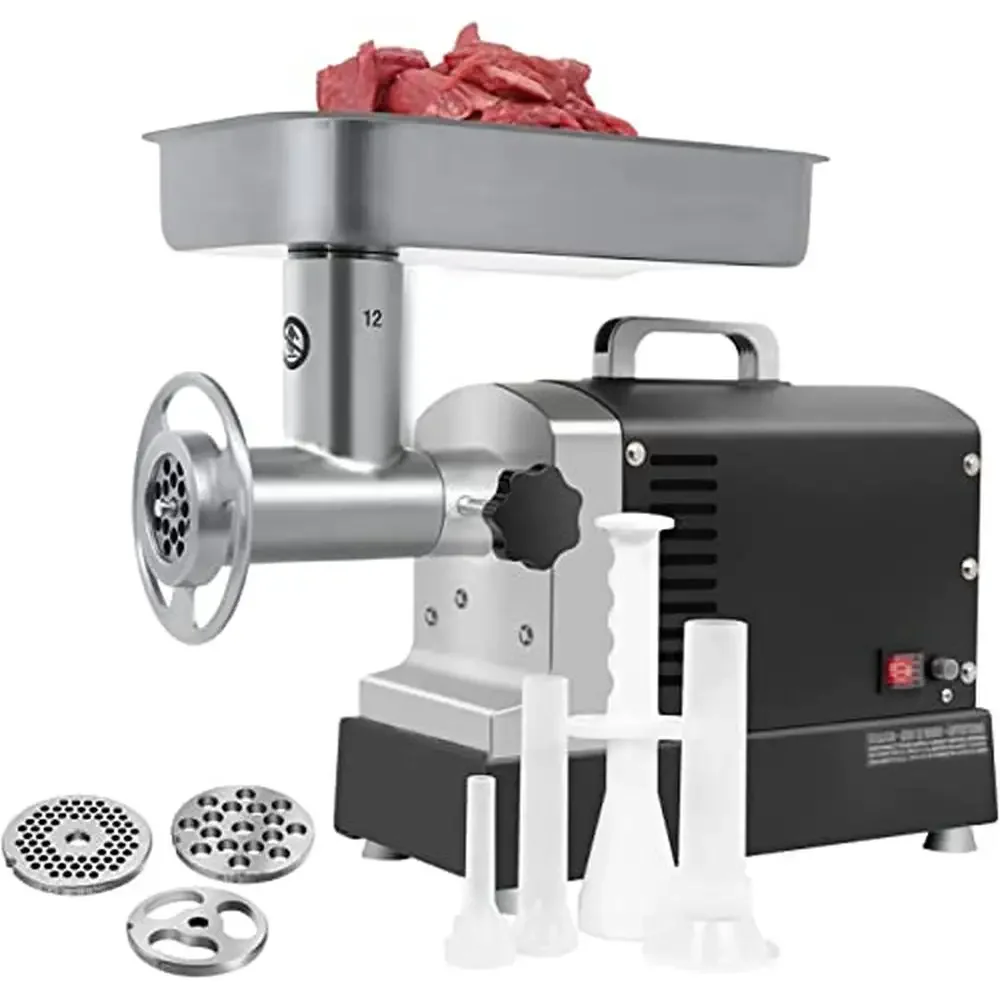 Commercial Electric Meat Grinder 3/4 HP 550W Motor Grinds 7Lbs/Minutes 3-Size Plates 2-Sausage Kit Easy Cleanup & Versatile
Commercial Electric Meat Grinder 3/4 HP 550W Motor Grinds 7Lbs/Minutes 3-Size Plates 2-Sausage Kit Easy Cleanup & Versatile