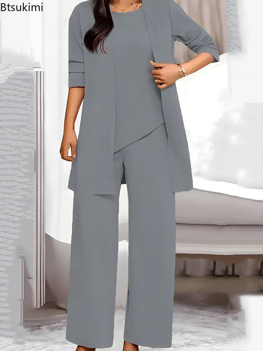 New Women's Casual O Neck Vest Cardigan Three Piece Set 2025 Elegant Solid Loose Pants Outfit Spring Autumn Women Matching Sets
New Women's Casual O Neck Vest Cardigan Three Piece Set 2025 Elegant Solid Loose Pants Outfit Spring Autumn Women Matching Sets