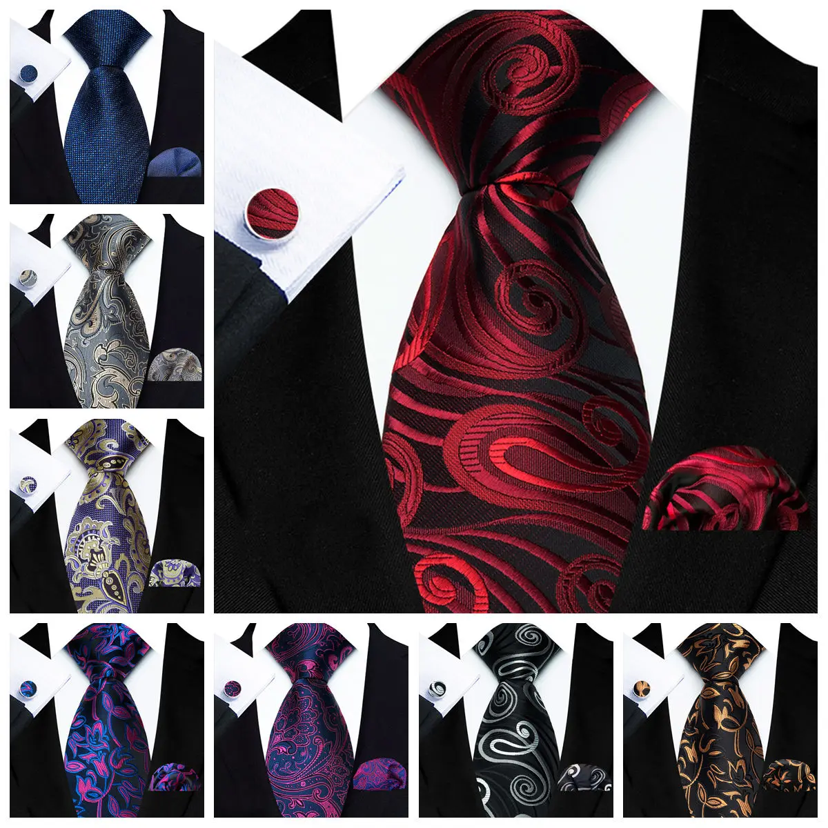 Men Business Tie Set New Elegant Tie Paisley Stripe Pocket Square Cufflinks 3 Pcs Wedding Business Formal Party Accessories
Men Business Tie Set New Elegant Tie Paisley Stripe Pocket Square Cufflinks 3 Pcs Wedding Business Formal Party Accessories