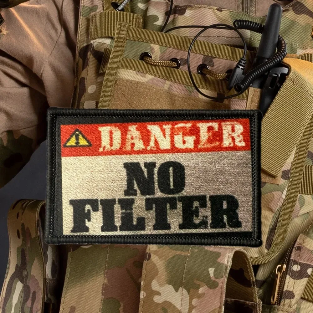 "Danger No Filter" Patch Tactical Morale Badge Print Hook and Loop Backpack Clothing Decorative Military Armband
"Danger No Filter" Patch Tactical Morale Badge Print Hook and Loop Backpack Clothing Decorative Military Armband