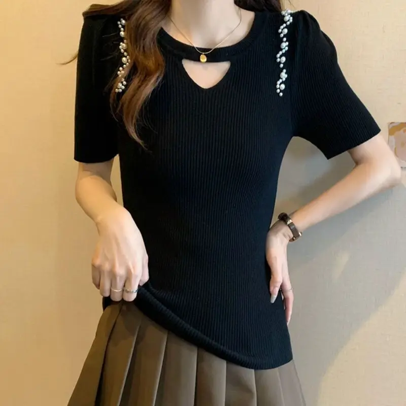 Women's Summer Ice Silk Knitted Round Neck T-shirt Fashion Slim 2025 Korean New Short Sleeve T-shirt Short Sleeve Tee Top S961
Women's Summer Ice Silk Knitted Round Neck T-shirt Fashion Slim 2025 Korean New Short Sleeve T-shirt Short Sleeve Tee Top S961