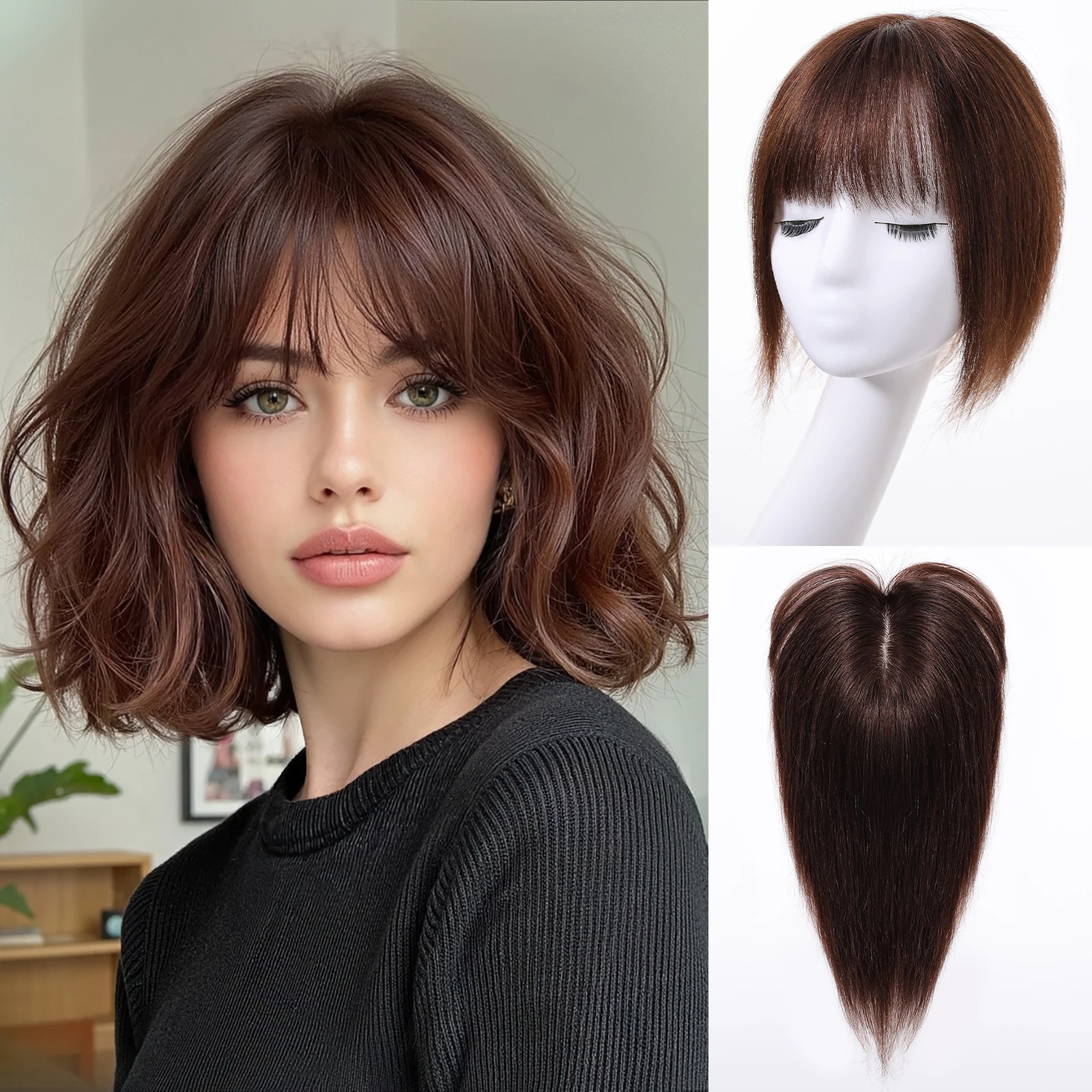 100% Human Dark Brown Hair Bangs Clips in Air Fringe Bangs Hairpiece for Women Golden Remy Human Hair Bangs Hair Extension
100% Human Dark Brown Hair Bangs Clips in Air Fringe Bangs Hairpiece for Women Golden Remy Human Hair Bangs Hair Extension