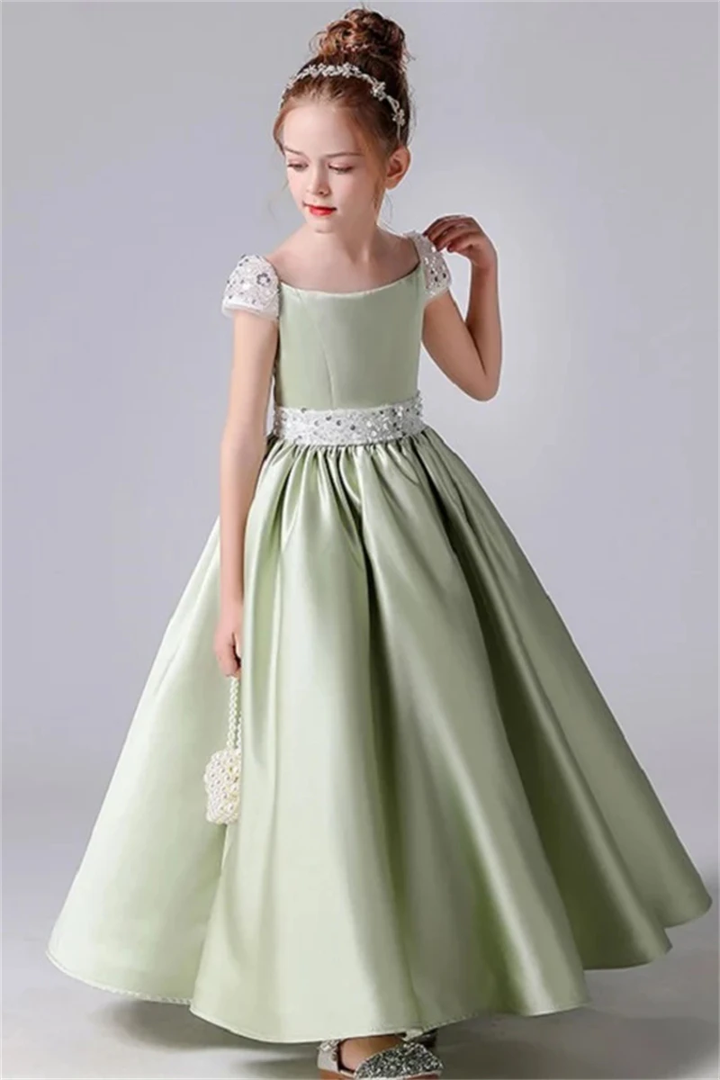 Customized Cyan Flower Girl Dress For Wedding Glitter V Back Short Sleeve Floor Length Kids Birthday First Communion Gown
Customized Cyan Flower Girl Dress For Wedding Glitter V Back Short Sleeve Floor Length Kids Birthday First Communion Gown