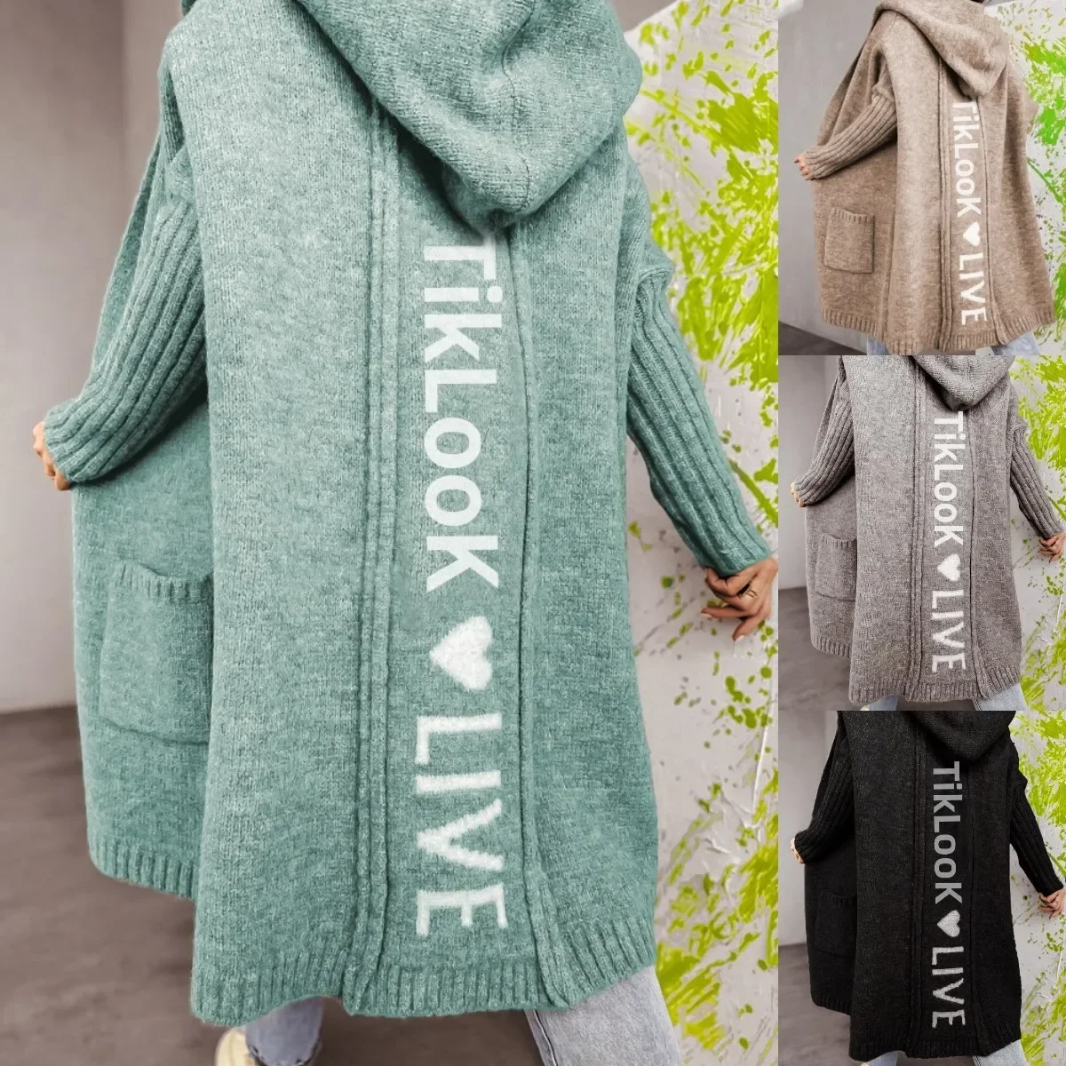 Women Knit Sweaters Hooded Cardigan Autumn Winter New Letter Loose Female Casual Soft Comfortable Long Outwear Cloth
Women Knit Sweaters Hooded Cardigan Autumn Winter New Letter Loose Female Casual Soft Comfortable Long Outwear Cloth
