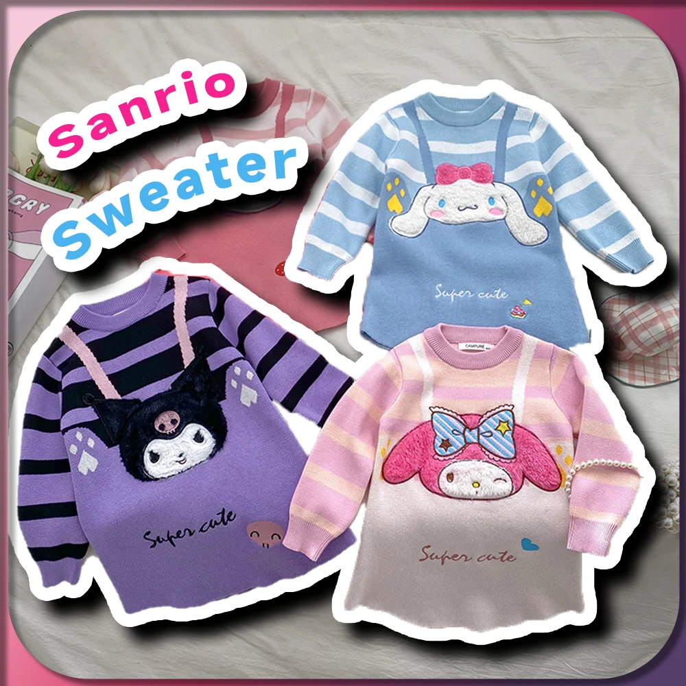 Kawaii Kuromi 2024 Новый мультяшный детский полосатый свитер для детей Sanrio аниме My Melody Cinnamoroll детское Повседневное платье-свитер
Kawaii Kuromi 2024 Новый мультяшный детский полосатый свитер для детей Sanrio аниме My Melody Cinnamoroll детское Повседневное платье-свитер