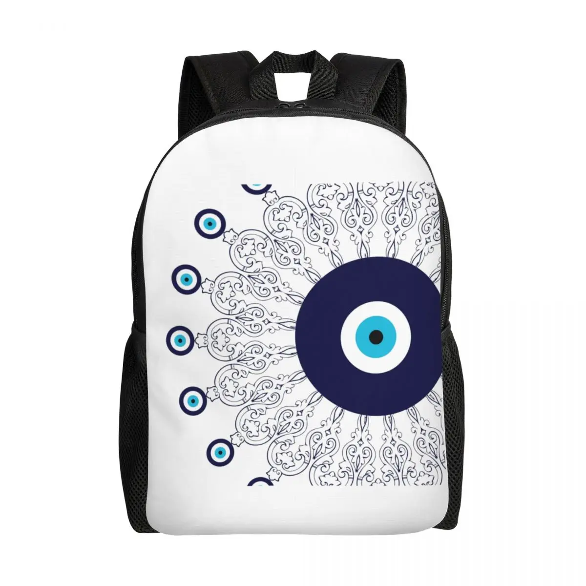 Navy Blue White Mediterranean Evil Eye Mandala Backpack Water Resistant School College Bohemian Boho Bag Print Bookbags
Navy Blue White Mediterranean Evil Eye Mandala Backpack Water Resistant School College Bohemian Boho Bag Print Bookbags