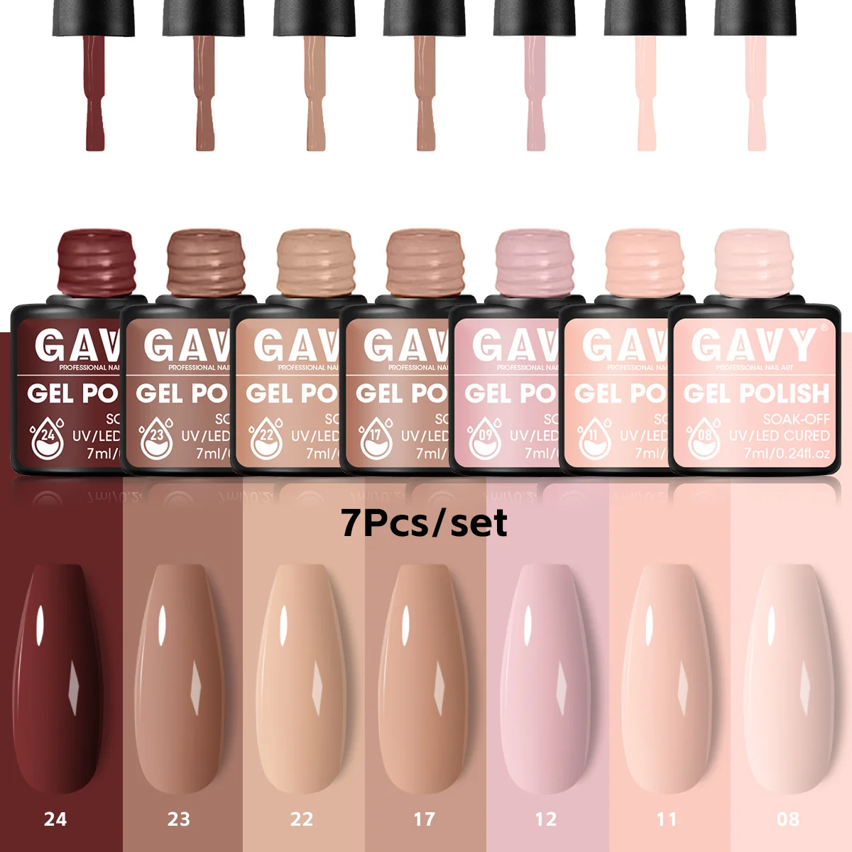 7 PCS Nude Brown Gel Nail Polish Set Neutral Coffee Beige Tones High Glossy Soak Off UV LED Gel Kit For All Seasons
7 PCS Nude Brown Gel Nail Polish Set Neutral Coffee Beige Tones High Glossy Soak Off UV LED Gel Kit For All Seasons