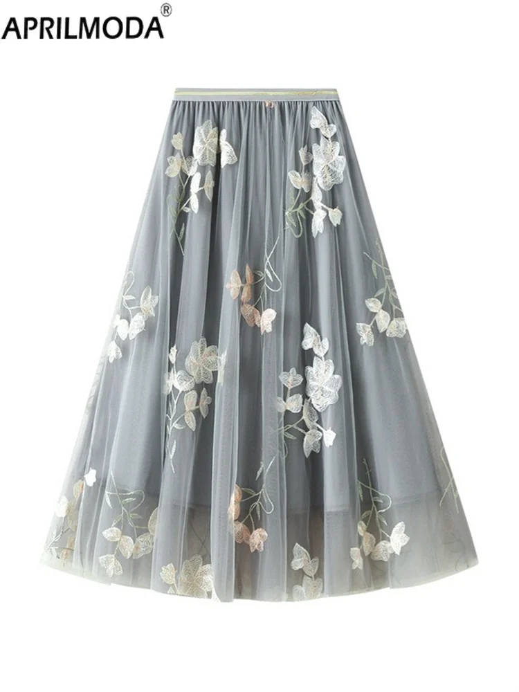 Summer Elastic High Waist Swing Ruffle Multi Layer Mesh Midi Long Skirt Elegant Embroidery Solid Patchwork Casual Party Skirts
Summer Elastic High Waist Swing Ruffle Multi Layer Mesh Midi Long Skirt Elegant Embroidery Solid Patchwork Casual Party Skirts