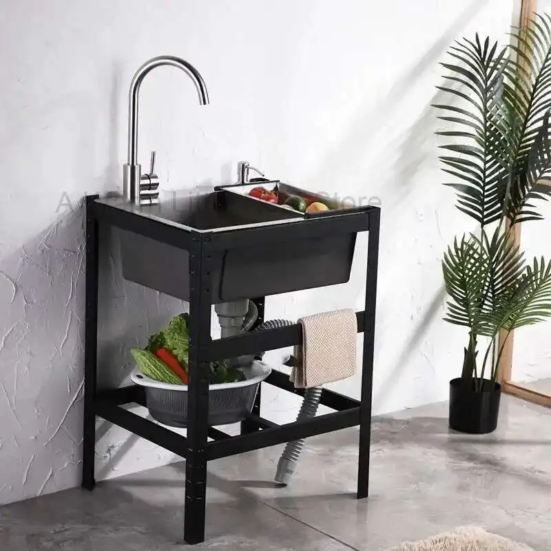 Thickened Stainless Steel Kitchen Sink Floor-standing Vegetable Basin Single-slot Kitchen Accessories Commercial Washing Basin
Thickened Stainless Steel Kitchen Sink Floor-standing Vegetable Basin Single-slot Kitchen Accessories Commercial Washing Basin