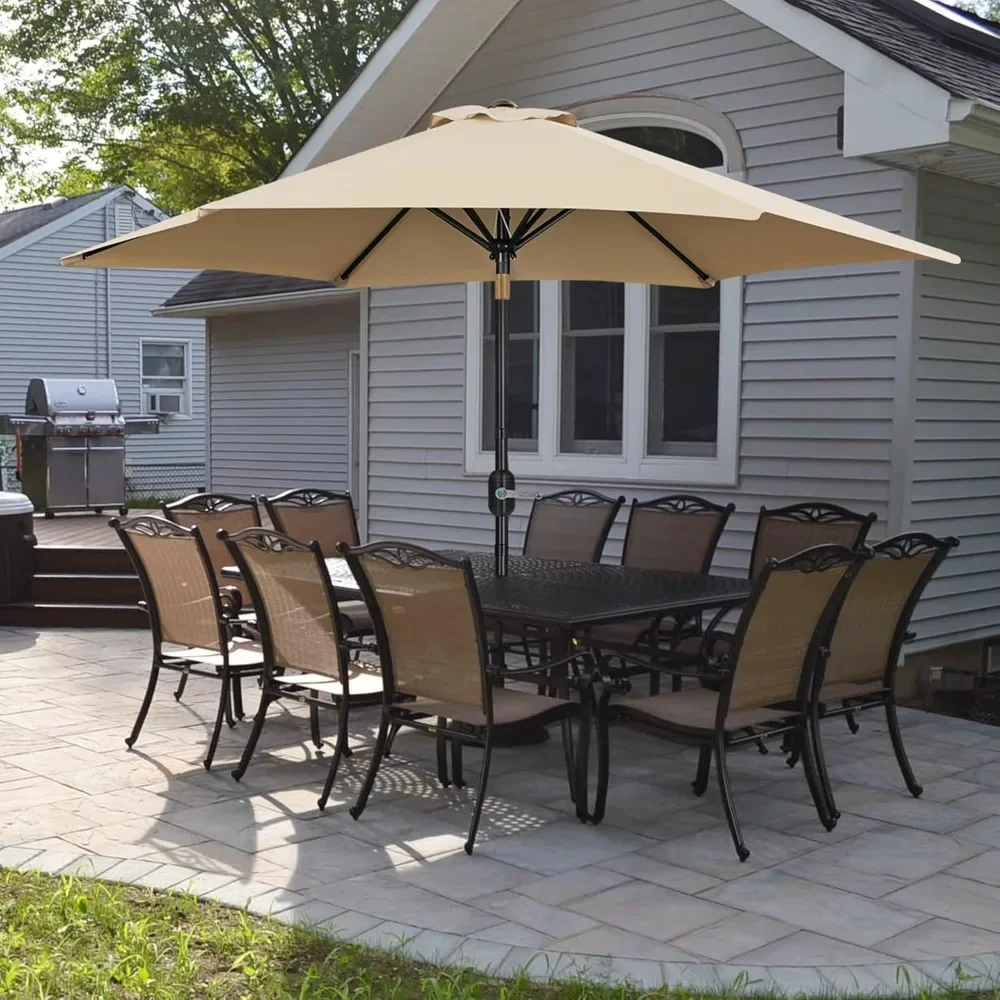 9' Patio Umbrella with 22L Umbrella Base Stand-Round Water & Sand Filled,Market Sunshade w/Push Button Tilt,Crank and Sturdy
9' Patio Umbrella with 22L Umbrella Base Stand-Round Water & Sand Filled,Market Sunshade w/Push Button Tilt,Crank and Sturdy