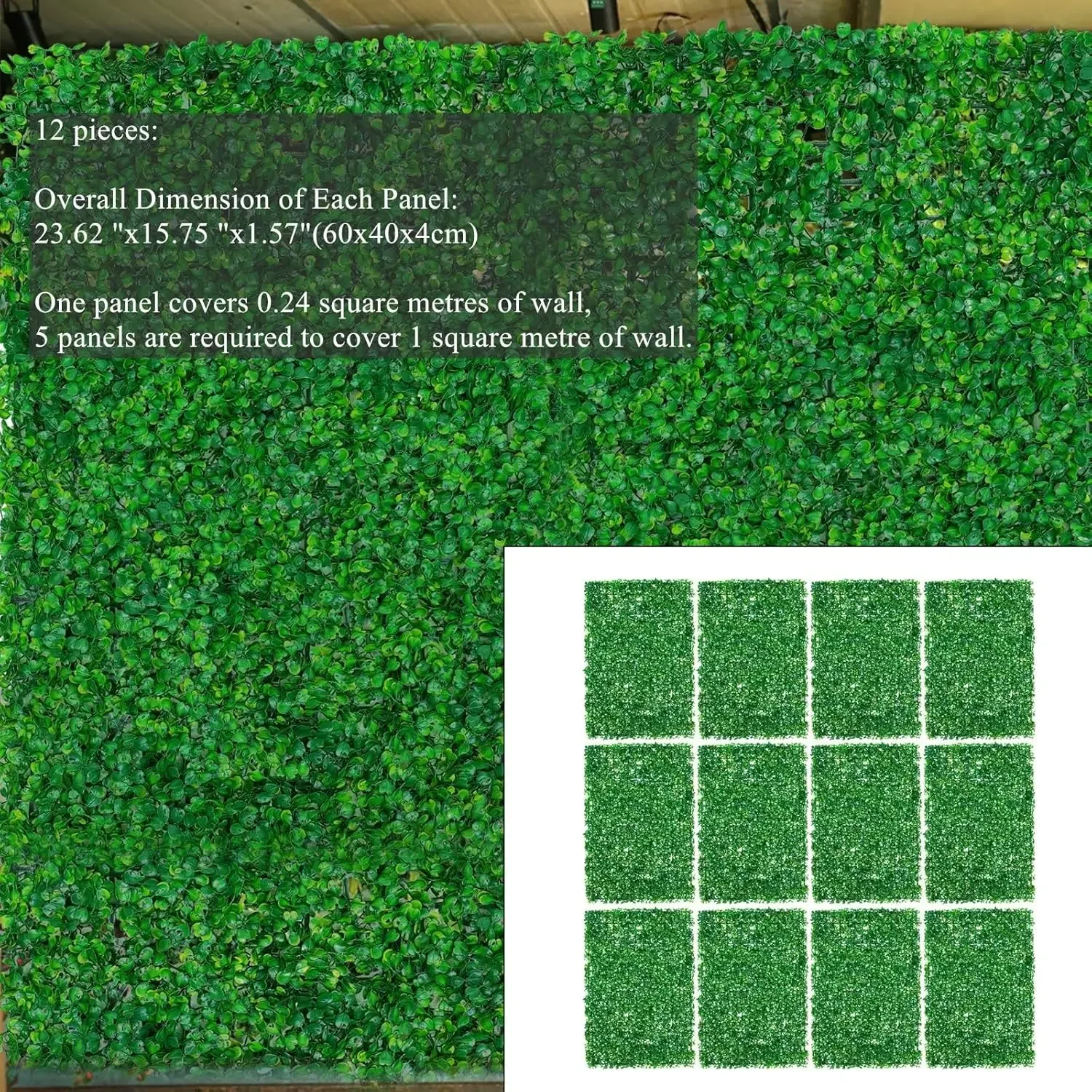 12Pcs Artificial Mat Greenery Panels Topiary Hedge Plant, Privacy Hedge Screen Suitable for Outdoor Garden Backyard Fence
12Pcs Artificial Mat Greenery Panels Topiary Hedge Plant, Privacy Hedge Screen Suitable for Outdoor Garden Backyard Fence