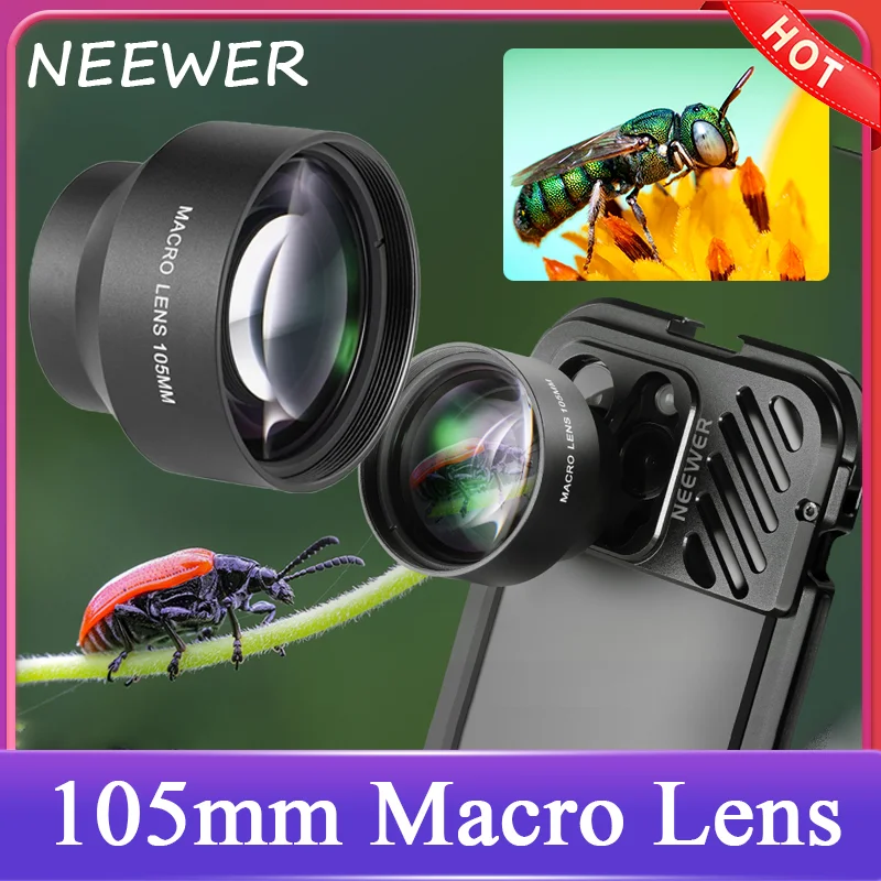 NEEWER HD 105 мм макрообъектив только для 17 мм резьбовая задняя панель iPhone Samsung Xiaomi чехол для телефона съемка животных растения драгоценный камень
NEEWER HD 105 мм макрообъектив только для 17 мм резьбовая задняя панель iPhone Samsung Xiaomi чехол для телефона съемка животных растения драгоценный камень