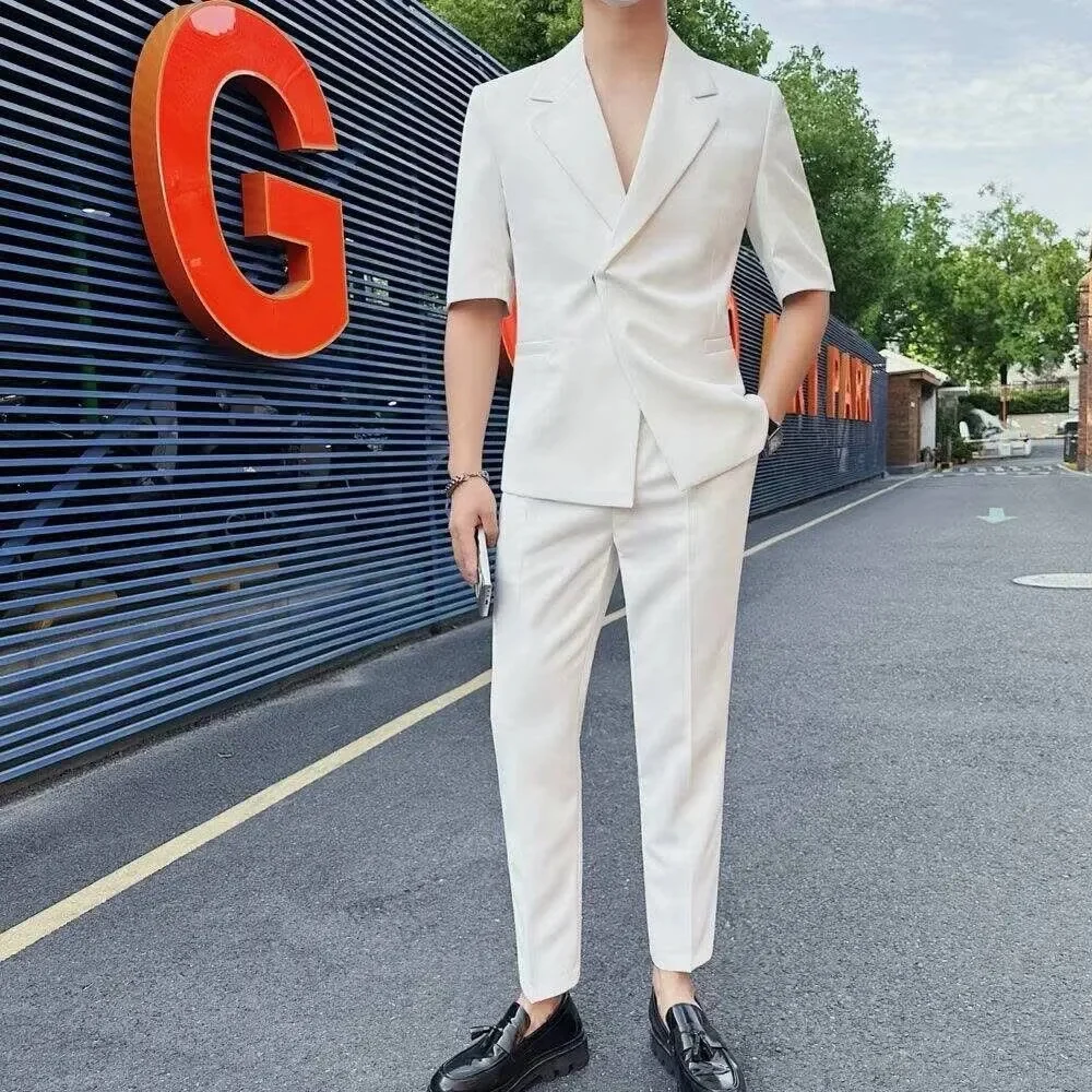 Men's White Short Sleeve Blazer Korean Slim Fit Casual Suit Jacket Summer Fashion Business Party Coat 2026 New
Men's White Short Sleeve Blazer Korean Slim Fit Casual Suit Jacket Summer Fashion Business Party Coat 2026 New