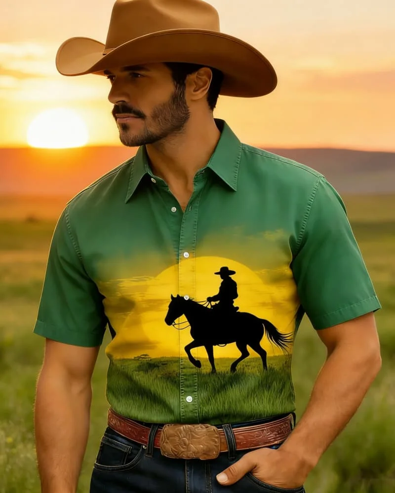 Men's Luxury Stylish Spirited Free Western Print Short Sleeve Shirt Casual Fashion For Daily Wear And Rodeo Events
Men's Luxury Stylish Spirited Free Western Print Short Sleeve Shirt Casual Fashion For Daily Wear And Rodeo Events