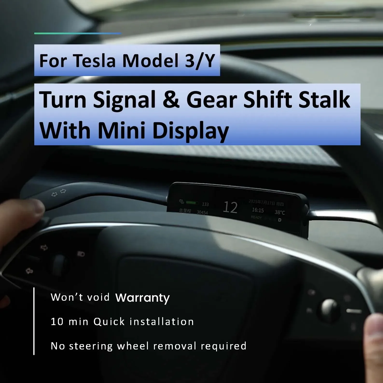 HUD Gear Shift Lever for Tesla Model 3 Highland 2024+ Smart Turning Stalks HUD Instrument Display Physical Shift Grab Kit Handle
HUD Gear Shift Lever for Tesla Model 3 Highland 2024+ Smart Turning Stalks HUD Instrument Display Physical Shift Grab Kit Handle