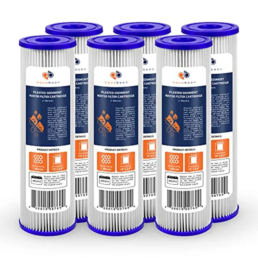 1 Micron Pleated Water Filter 10 x 2.5 - Whole House Sediment Filter Replacement Cartridge Compatible with WFPFC3002 WHKF-WHPL
1 Micron Pleated Water Filter 10 x 2.5 - Whole House Sediment Filter Replacement Cartridge Compatible with WFPFC3002 WHKF-WHPL
