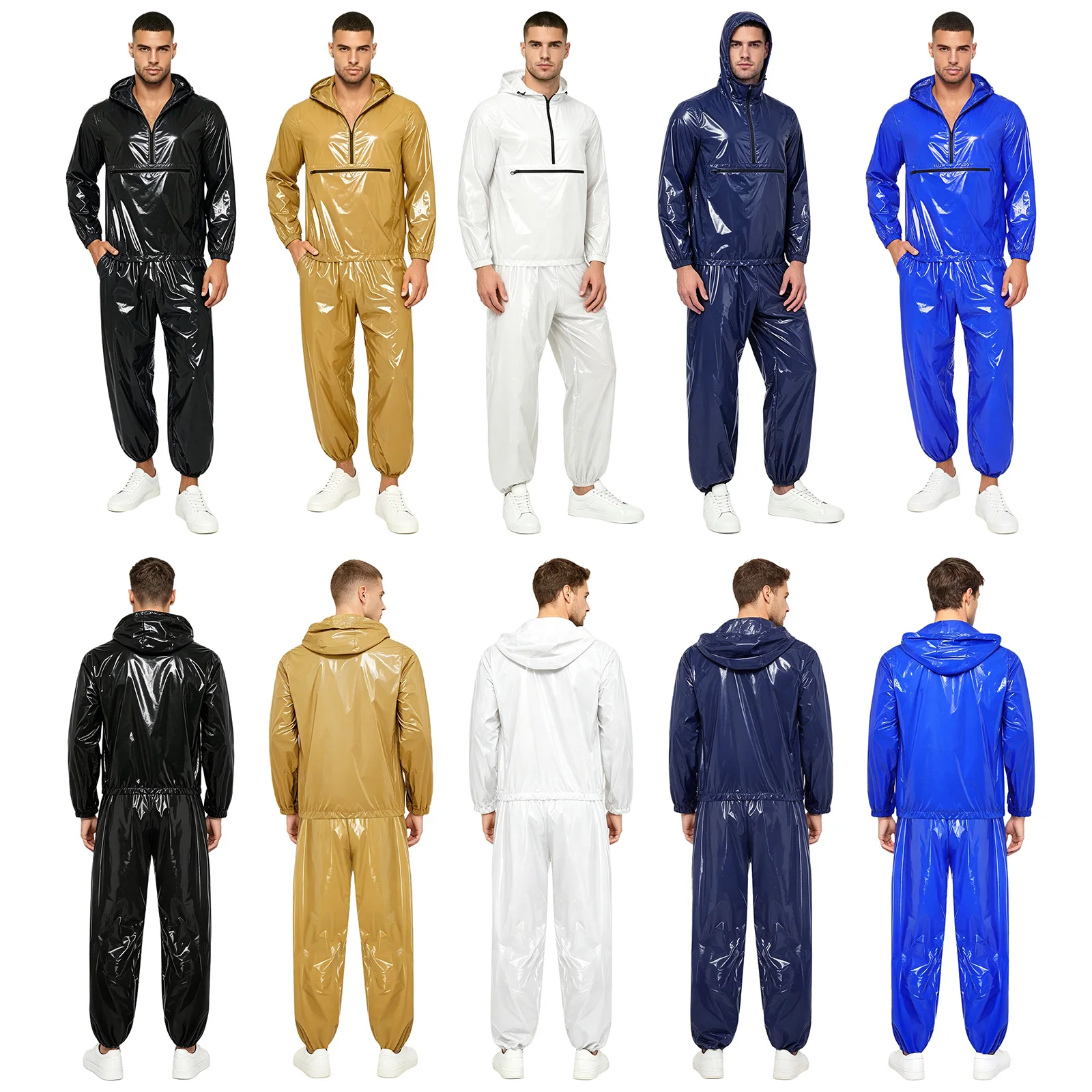 Men Waterproof Tracksuit Front Zip Pocket Hoodie Sweatshirt Windbreaker And Elastic Waistband Jogging Pants Rainwear Sportswear
Men Waterproof Tracksuit Front Zip Pocket Hoodie Sweatshirt Windbreaker And Elastic Waistband Jogging Pants Rainwear Sportswear
