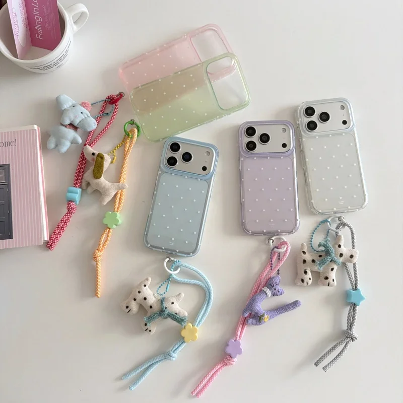 Clear Color Polka Dot Cute Phone Case For iPhone 17 Pro 16 15 Pro Max Cover with Plush Dog Pendant Hand Rope Cartoon Protective
Clear Color Polka Dot Cute Phone Case For iPhone 17 Pro 16 15 Pro Max Cover with Plush Dog Pendant Hand Rope Cartoon Protective