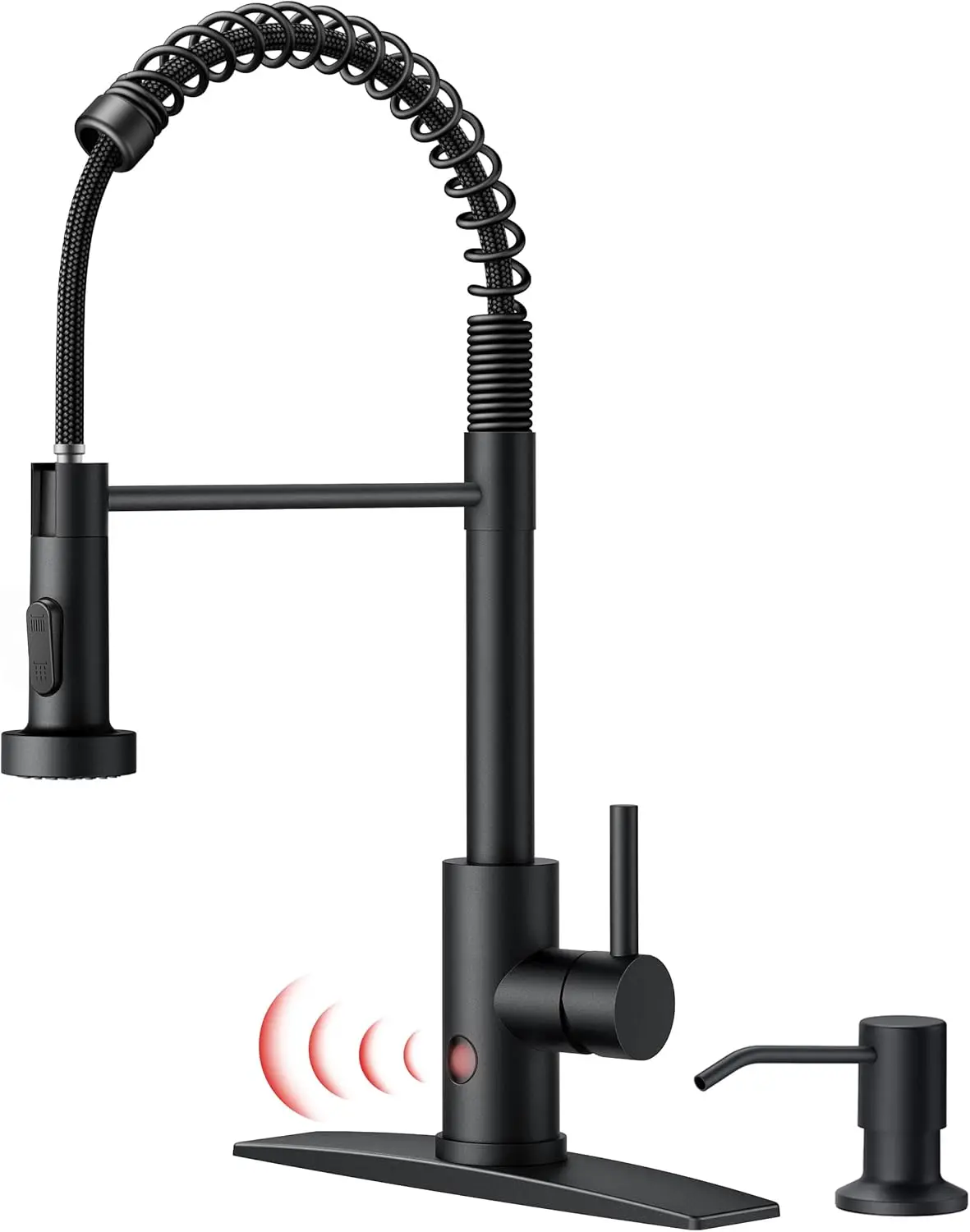 Motion Sensor Kitchen Faucet with Soap Dispenser, Touchless Pull Down Sprayer for Sink, Hands Free Single Handle for RV Camper
Motion Sensor Kitchen Faucet with Soap Dispenser, Touchless Pull Down Sprayer for Sink, Hands Free Single Handle for RV Camper