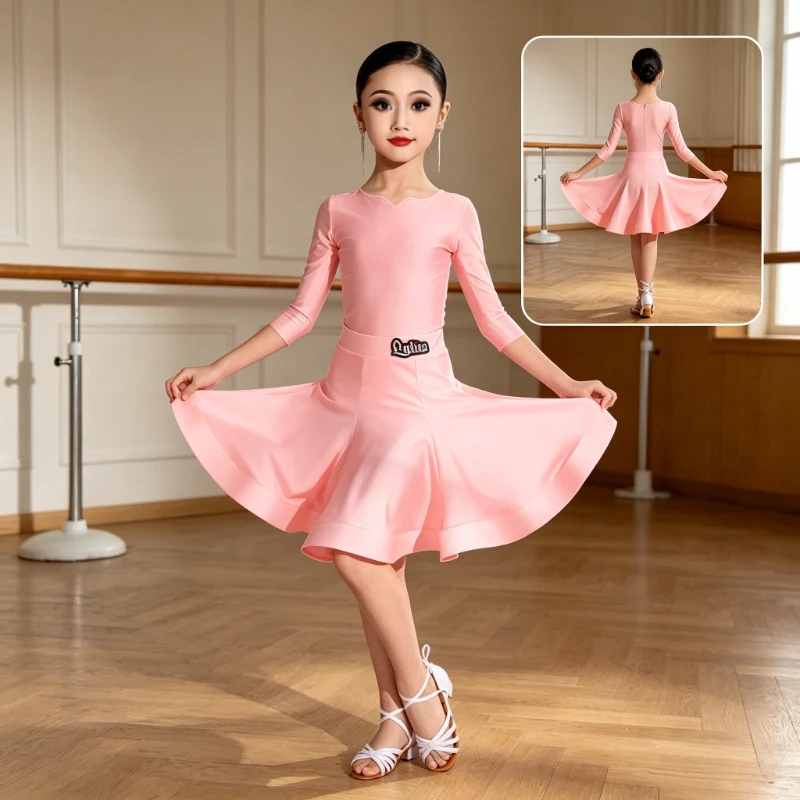 Children's Latin dance costume set, kids' standard ballroom competition dance wear, professional stage performance costumes
Children's Latin dance costume set, kids' standard ballroom competition dance wear, professional stage performance costumes