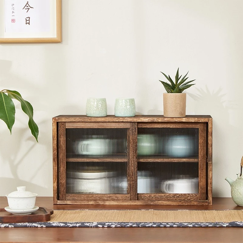 Desktop solid wood storage box, cup storage cabinet, tea set and water cup shelf, glass tableware storage, dust-proof cabinet
Desktop solid wood storage box, cup storage cabinet, tea set and water cup shelf, glass tableware storage, dust-proof cabinet