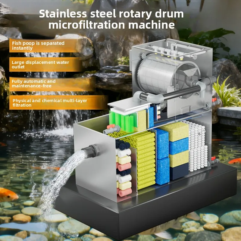 D21-Fish pond filter rotary drum microfiltration machine aquaculture water circulation purification system automatic backwash
D21-Fish pond filter rotary drum microfiltration machine aquaculture water circulation purification system automatic backwash
