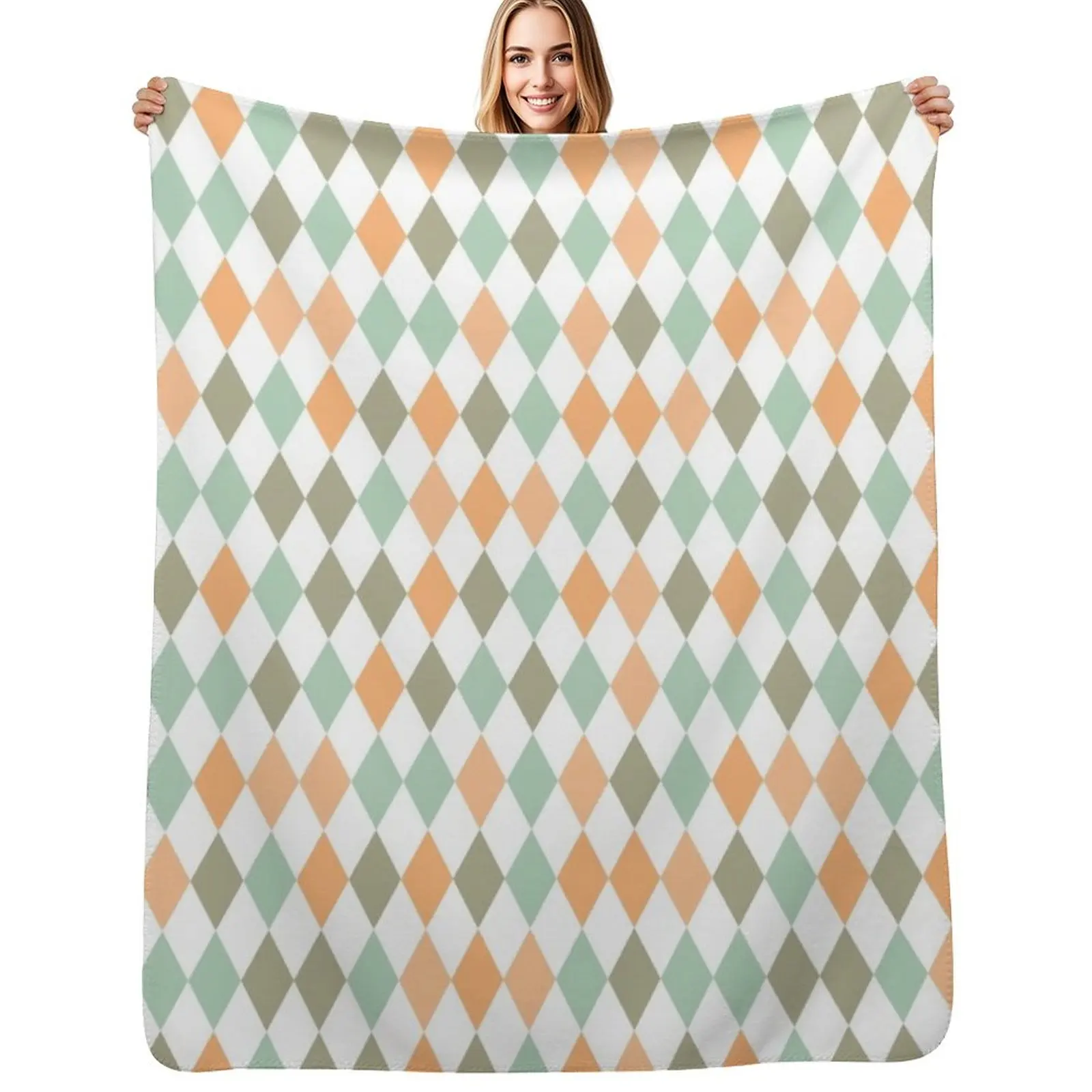 Turqoise Orange Geometric Diamonds Pattern Throw Blanket Soft Sherpa Fleece Warm Blanket for Winter
Turqoise Orange Geometric Diamonds Pattern Throw Blanket Soft Sherpa Fleece Warm Blanket for Winter
